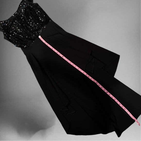 Roman Originals Black Sequin Bardot Gown Dress - Picture 7 of 11